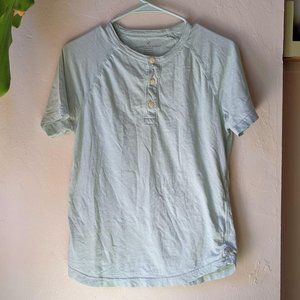 american eagle pastel mint green short sleeve henley